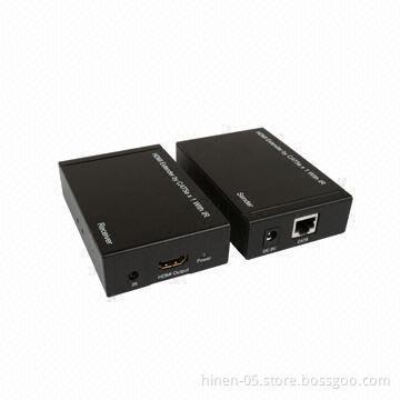 HDMI extender by Cat5e x1 with IR, supports highest video resolution of 1080p